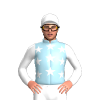 Light Blue, White Stars, Sleeves And Cap
