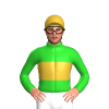 Lime Green, Gold Band And Cap