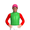 GREEN,WHITE HOOP,RED SLEEVES,CAP, Pink cap