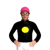 BLACK, YELLOW DISC, Pink cap