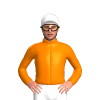ORANGE, WHITE HOOP, White cap