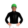 BLACK, Green cap