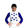WHITE, NAVY SPOTS, SLEEVES, Black cap