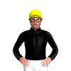 BLACK, YELLOW SEAMS SLEEVES, Yellow cap