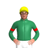 SEA GREEN, RED HOOP, ARMBANDS, Yellow cap