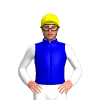 MEDIUM BLUE, GREEN HOOP, WHITE SLEEVES, Yellow cap