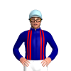 NAVY, RED DOUBLE BRACES, Light blue cap