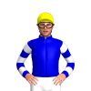 MEDIUM BLUE, WHITE DIAMOND HOOP, HOOPS SLEEVES, Yellow cap