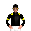 BLACK, YELLOW EPAULETTES, ARMBANDS, Black cap
