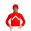 RED,WHITE ZIGZAG CHEVRON, WHITE CAP