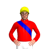 RED,MEDIUM BLUE RIGHT SASH, BLUE CAP