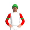 WHITE, GREEN FIVE STARS, RED SLEEVES, GREEN ARMBANDS, Green cap