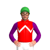 RED,WHITE ZIGZAG CHEVRON,PURPLE SLEEVES, Green cap