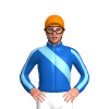 DENIM, SKY BLUE RIGHT SASH, STRIPE SLEEVES, Orange cap