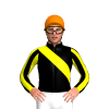 BLACK, YELLOW RIGHT SASH, STRIPED SLEEVES, Orange cap