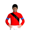 RED, BLACK RIGHT SASH, RED SLEEVES, BLUE ARMBANDS, Black cap