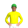 YELLOW, Green cap