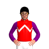 RED,WHITE ZIGZAG CHEVRON,PURPLE SLEEVES, Black cap
