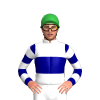 WHITE, NAVY BAND, SLEEVES, WHITE HOOPS, Green cap