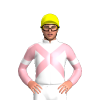 WHITE, LIGHT PINK CROSSED SASHES, SLEEVES, WHITE ARMBAND, Yellow cap