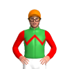 GREEN, RED ZIGZAG CHEVRON, SLEEVES, Orange cap