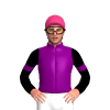 PURPLE, BLACK SLEEVES, PURPLE ARMBAND, Pink cap
