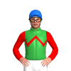 GREEN, RED ZIGZAG CHEVRON, SLEEVES, Blue cap