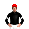 BLACK, RED FIVE STARS, WHITE ARMBANDS, Red cap