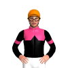 PINK , BLACK HALVES, BLACK DIAMOND BAND , BLACK SLEEVES , PINK ARMBANDS, Orange cap