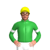 GREEN, WHITE ARMBANDS, Yellow cap