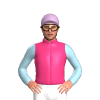 Pale Pink, Light Blue Sleeves, Lilac Cap