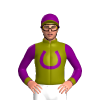 OLIVE , PURPLE HORSE SHOE , SLEEVES , OLIVE CUFFS , PURPLE CAP , OLIVE PEAK