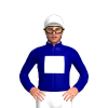 NAVY, WHITE SQUARE, CAP
