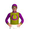 OLIVE , PURPLE HORSE SHOE , SLEEVES , OLIVE CUFFS , PURPLE CAP , OLIVE PEAK, PURPLE COLLAR