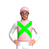 LIGHT PINK, LIME CROSSED SASHES, WHITE SLEEVES