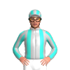 SILVER, TURQUOISE BRACES, STRIPES SLEEVES, STRIPES CAP 