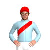 LIGHT BLUE,RED SASH,CAP