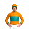 ORANGE,TEAL BAND,CUFFS,PEAK