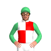 WHITE,RED QUARTERS, EMERALD SLEEVES,CAP