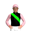 BLACK,LIME RIGHT SASH,LIGHT PINK SLEEVES,CAP