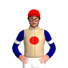 TAN, RED DISC, NAVY SLEEVES, WHITE ARMBANDS, RED CAP