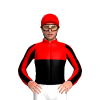 Red, Black Halves, Striped Sleeves