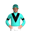 Turquoise, Black Vee And Armbands, Hooped Cap