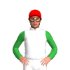 White, Green Sleeves, Red Cap