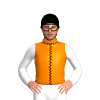 Orange, Black Seams, White Sleeves, Black Cap