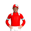 Red, Pale Blue Epaulettes And Arm Bands And Quartered Cap