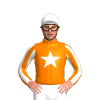 Orange, White Star, Striped Sleeves, White Cap