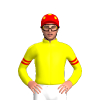 Yellow, Red Diamond And Armbands, Red And Yellow Spots Cap