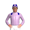 Lilac, Navy Blue Epaulettes, Striped Cap