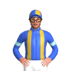 Royal Blue, Gold Braces, Pale Blue Armbands, Royal Blue And Gold Quartered Cap